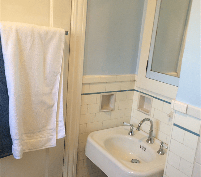 Towels, hair dryer, first aid kit