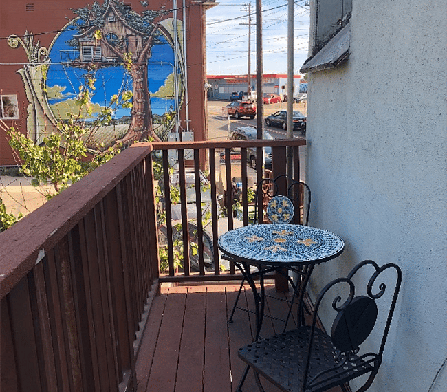 Deck with dining off kitchen