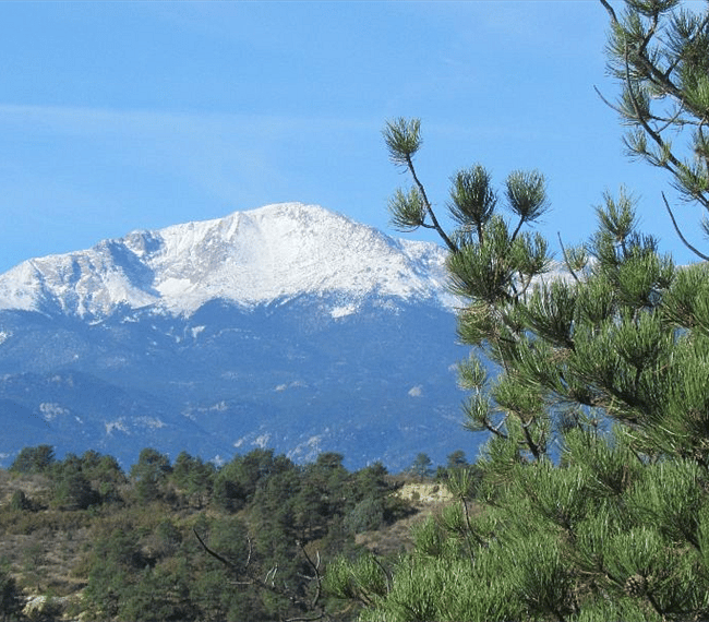 Pikes Peak from top of hill