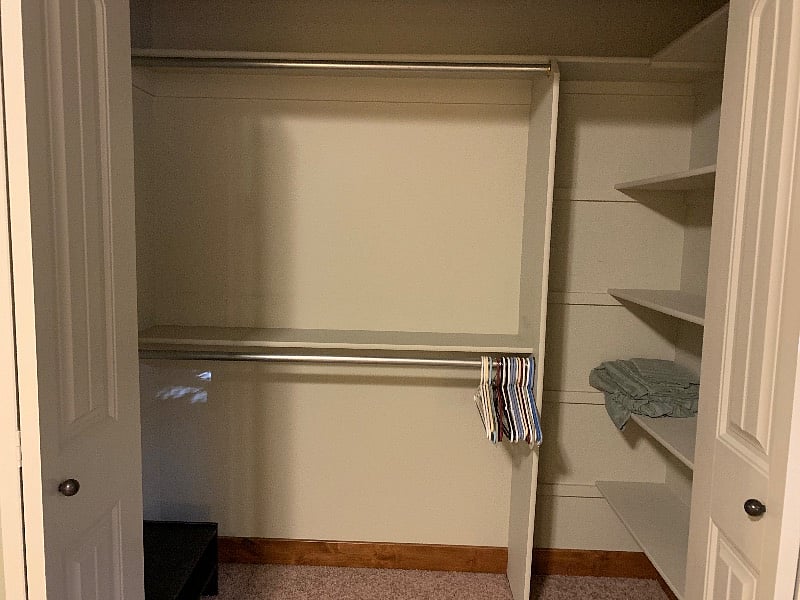 Walk in closet extra large bedroom