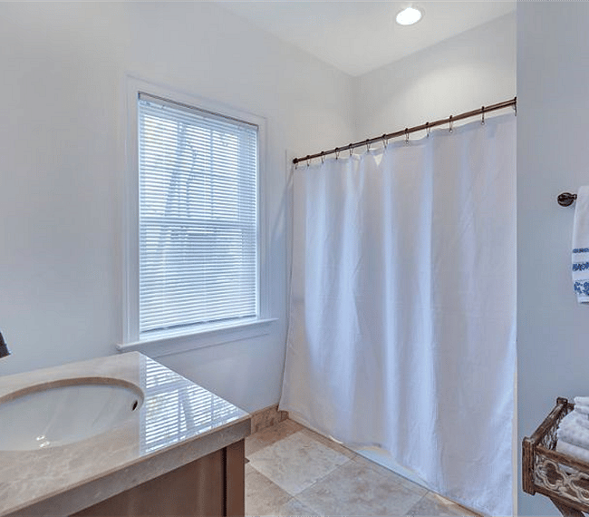 Large bathroom with walk in shower (glass door is now in place)