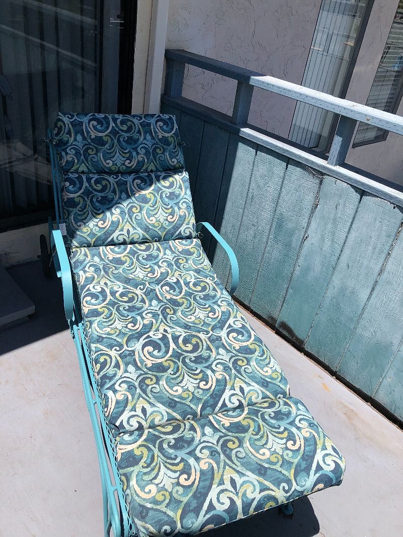 chaise lounge to rest out on the upper deck above the garage