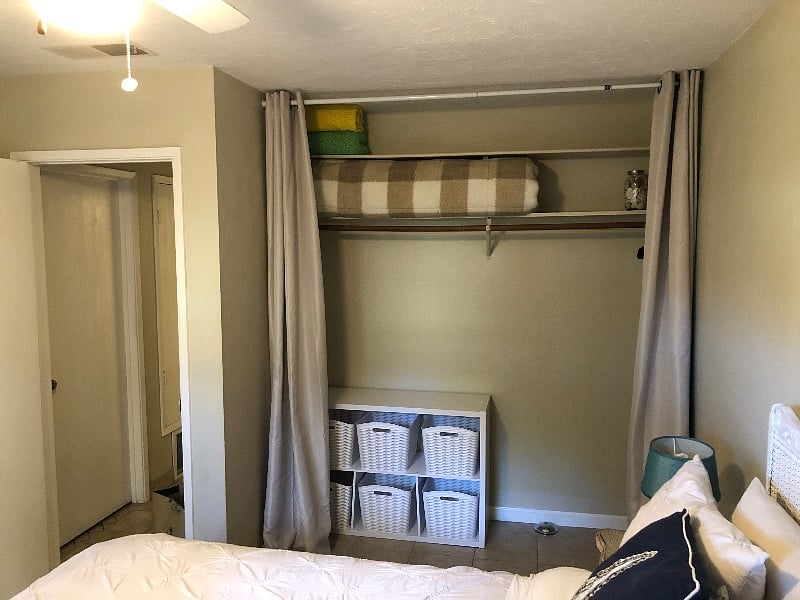 Bedroom #1 cubby storage, additional blankets, large closet