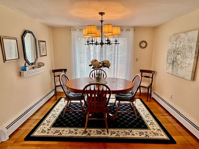 Dining room with slider to patio