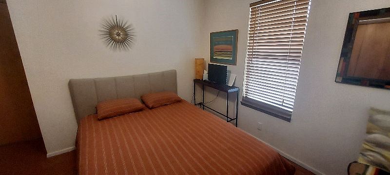 Very comfortable queen size bed in the guest Bedroom with very nice mattress.