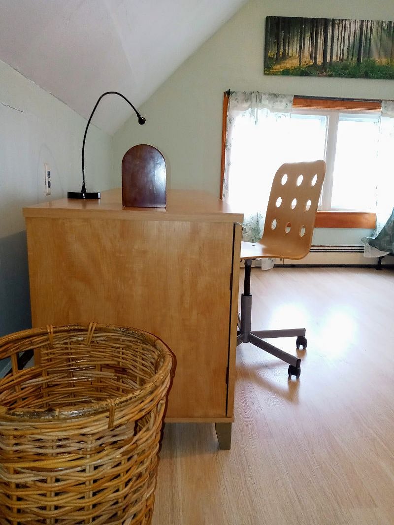 Large desk.