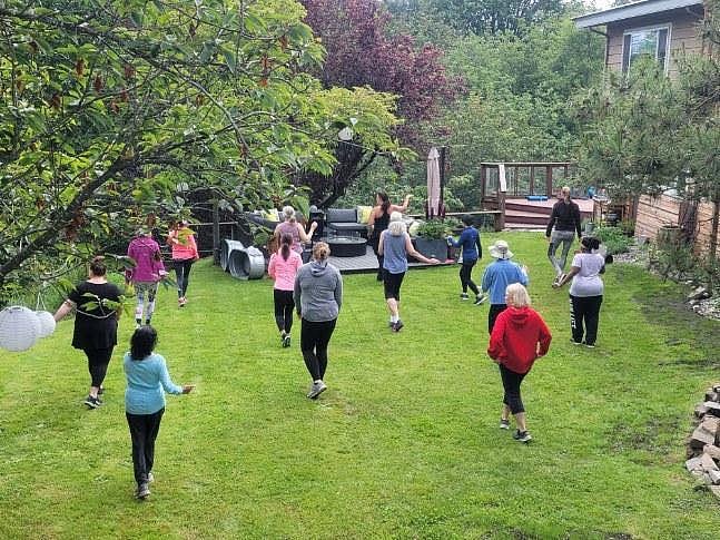 In summer, I teach free Saturday fitness classes in the backyard (unless we have a night nurse sleeping). You are welcome to join!