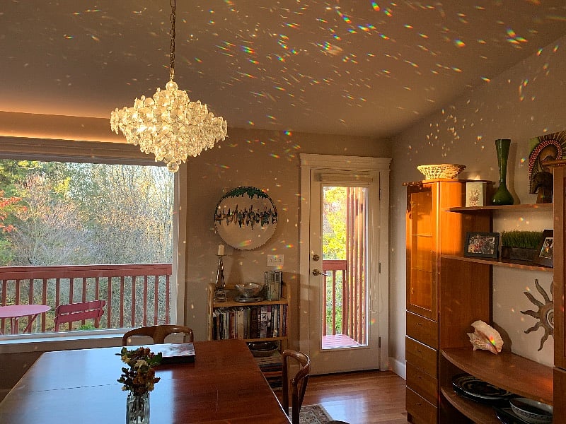 In late winter the sun's angle is just right and we celebrate Sparkle Hour upstairs. Join us for a little bubbly!