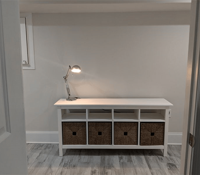 Hallway with extra storage space.