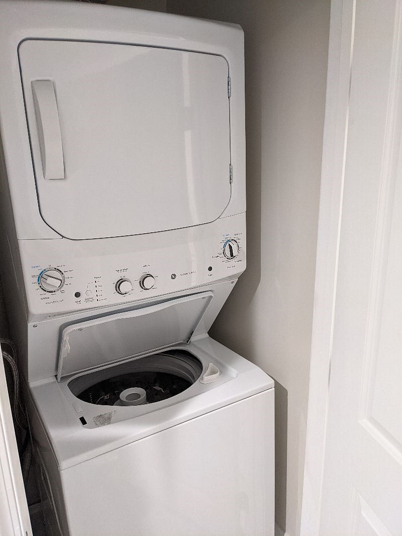 Washer and dryer located in the apartment for your exclusive use.
