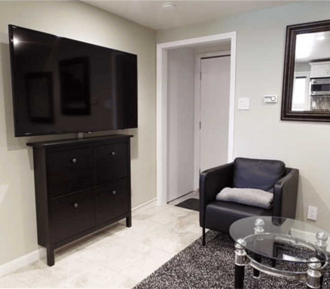 60" TV in living area