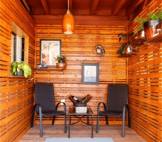 Private covered deck