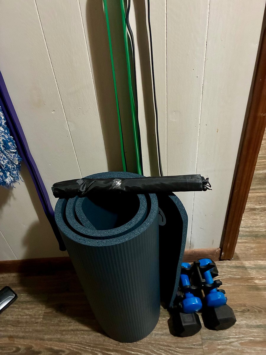 Gym equipment is available to keep you fit.