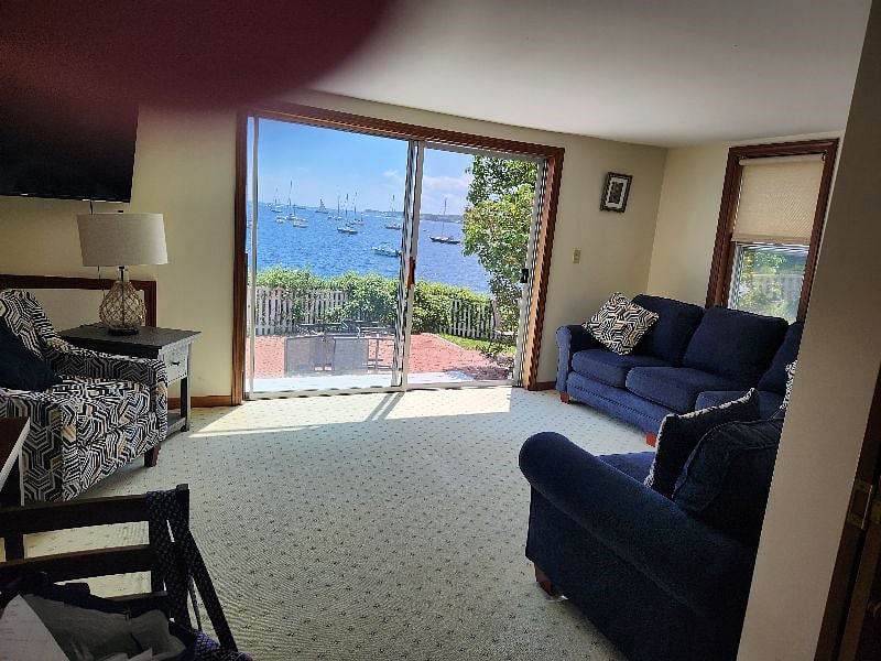 Plenty of seating in the living room to entertain guests.