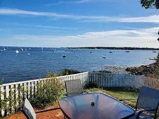 View from patio overlooking Pepperrell Cove.