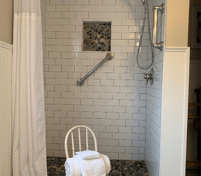 Bathroom offers walk-in shower