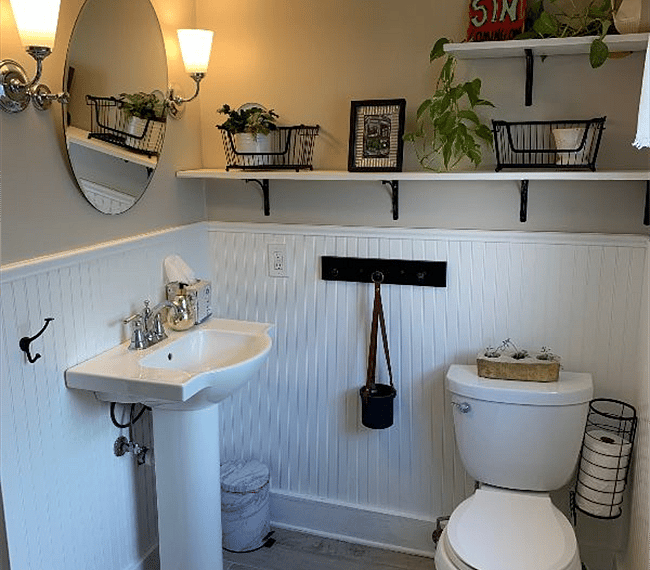 Bathroom sink area