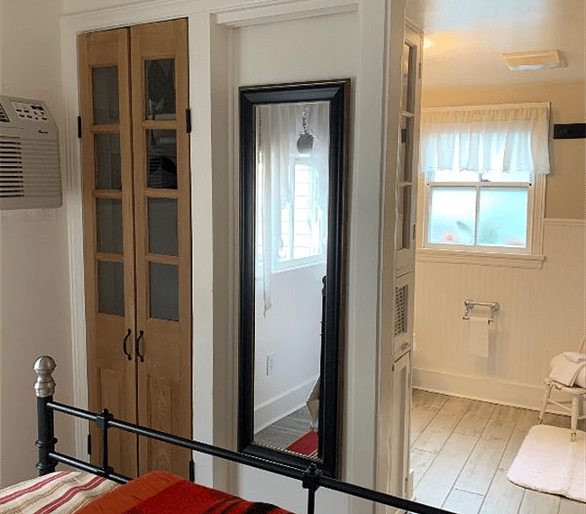 Bathroom off of bedroom