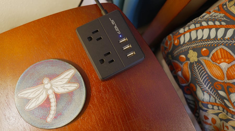 USB charging stations in each bedroom.