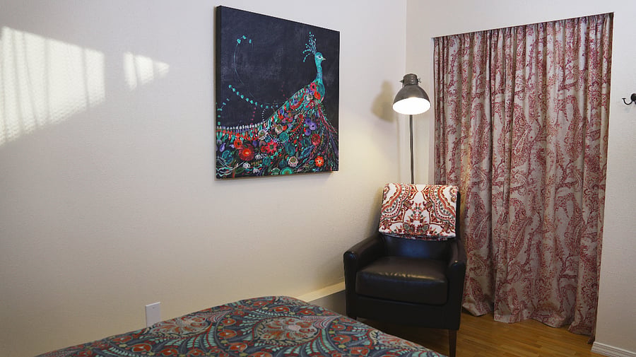 A quiet seating area in both rooms.