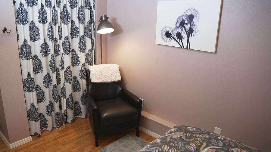 Quiet seating in both bedrooms.
