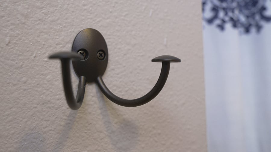Hooks and hangers throughout the apartment.