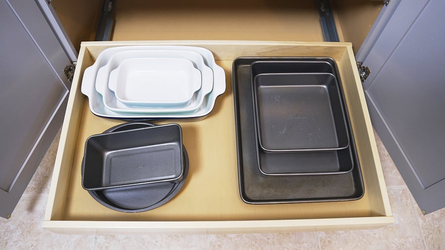 Baking pans and dishes.
