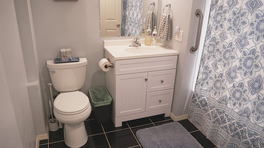 Bathroom, shower, and bathtub.