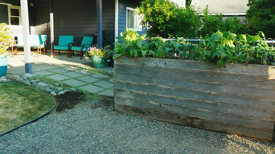 Raised vegetable garden, bar height!