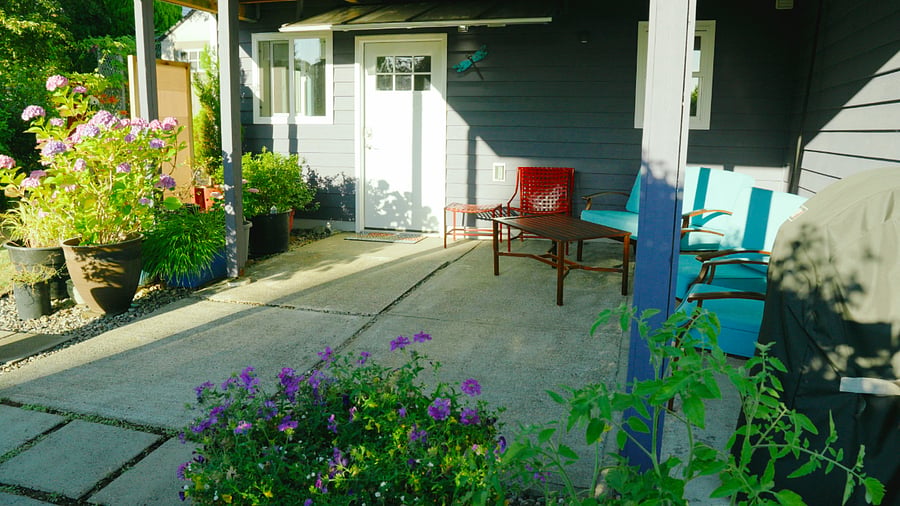 The West facing patio.