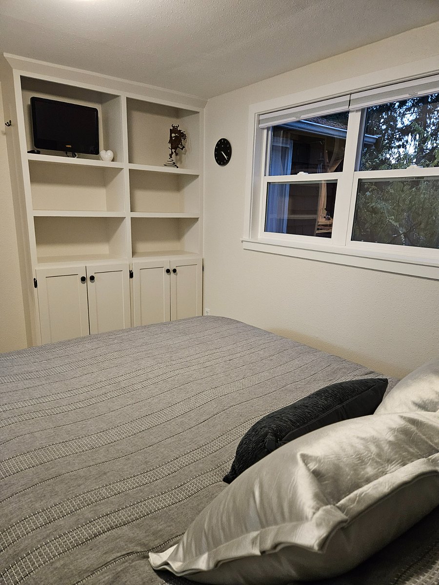 Bedroom monitor for TV viewing plus extra storage.