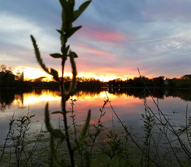 Spectacular late-summer sunset on Lake of the Isles.