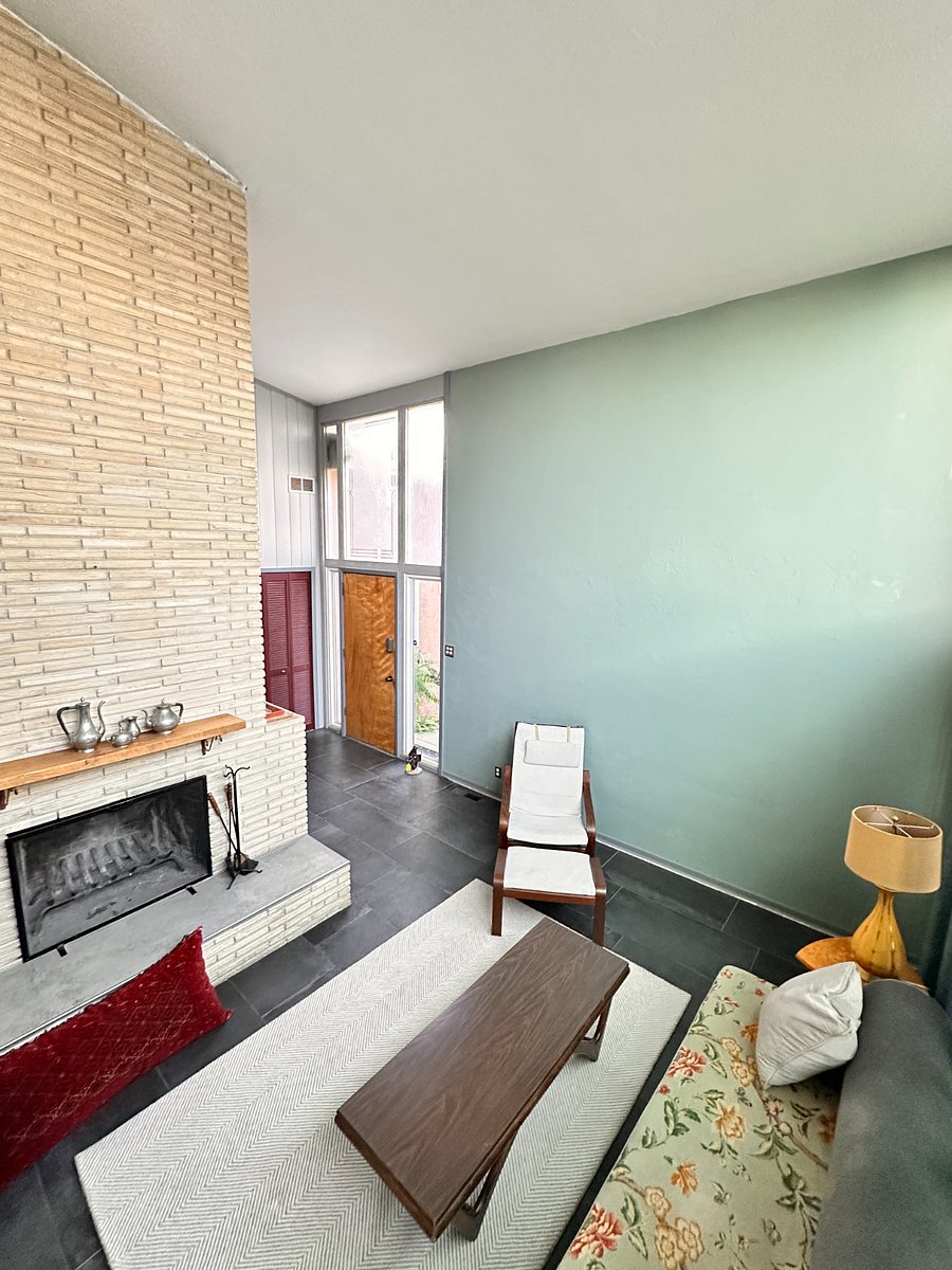 View down to living room from loft