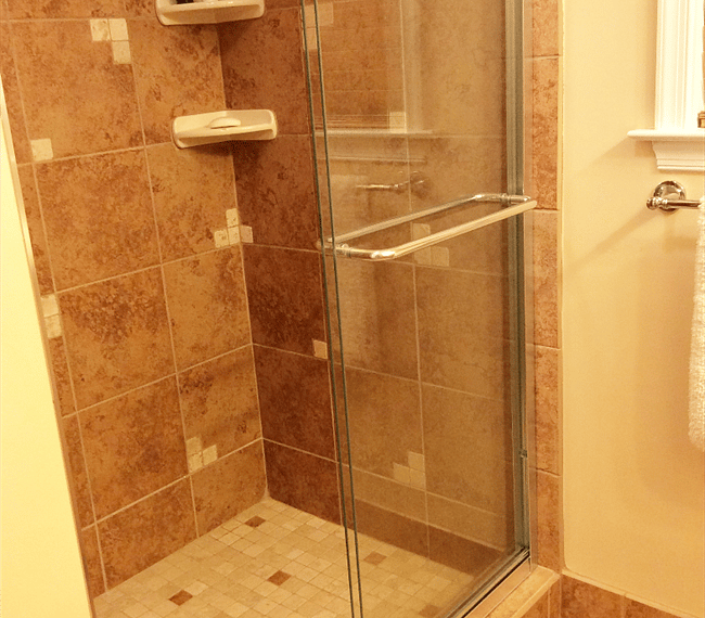 Custom Tile Bathroom with walk-in shower