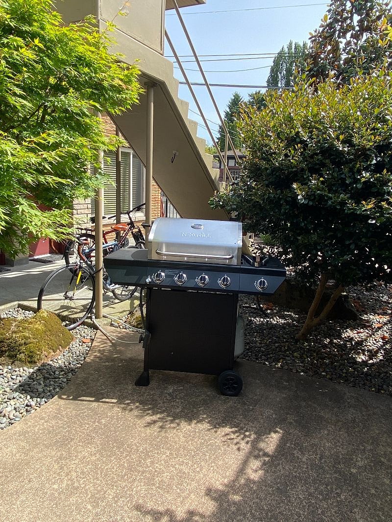 Communal gas grill available to all residents during warm weather months