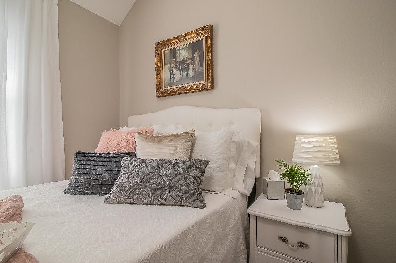 Comfy full-size memory foam bed.