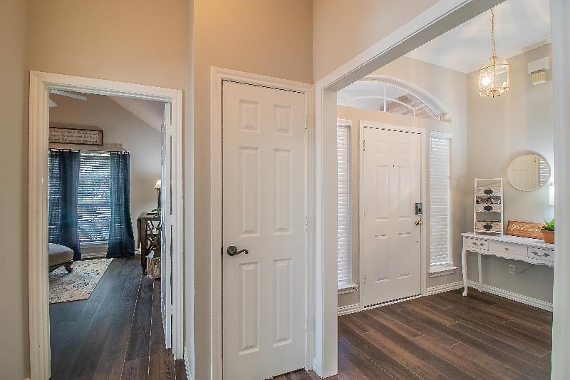 View from bedroom to hallway/foyer/private entrance.