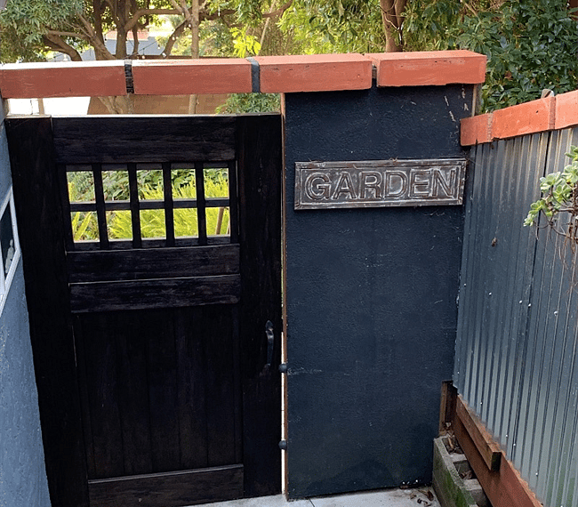 Gate to our garden entrance 