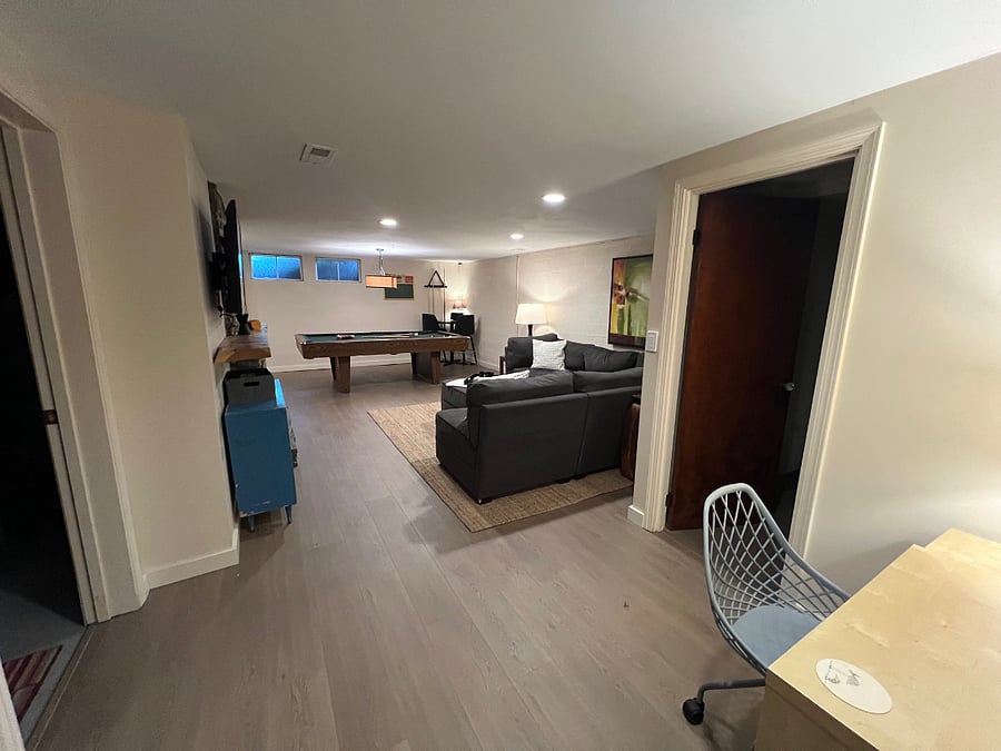 Desk and chair provided
