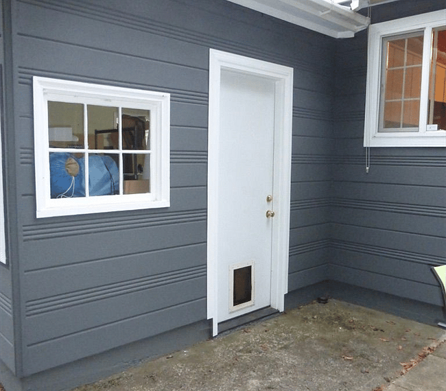 Garage entry from backyard