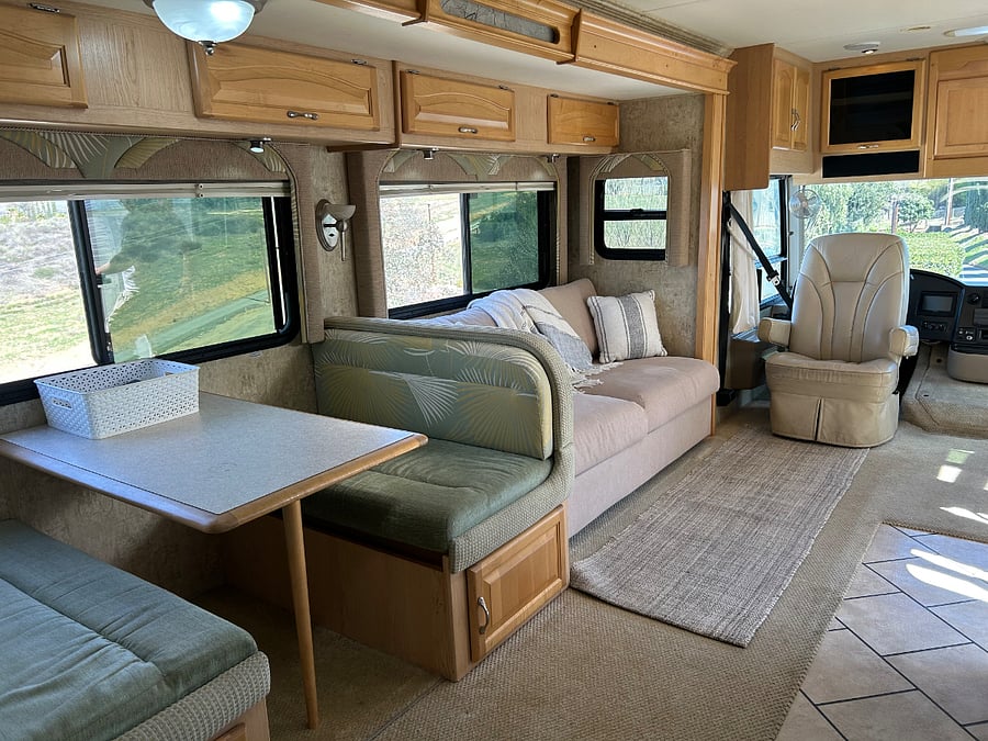 Sofa makes into full-size bed for guests