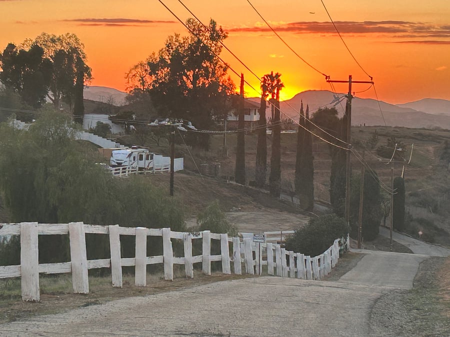 Sunset view from Tennessee Lane to our property