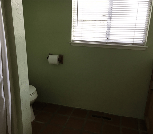 Bathroom has shower
B
