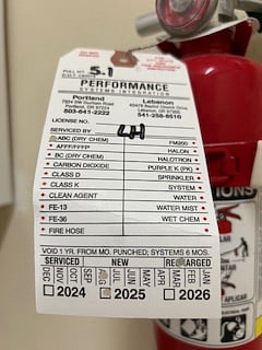 there are 2 fire extinguishers in the home