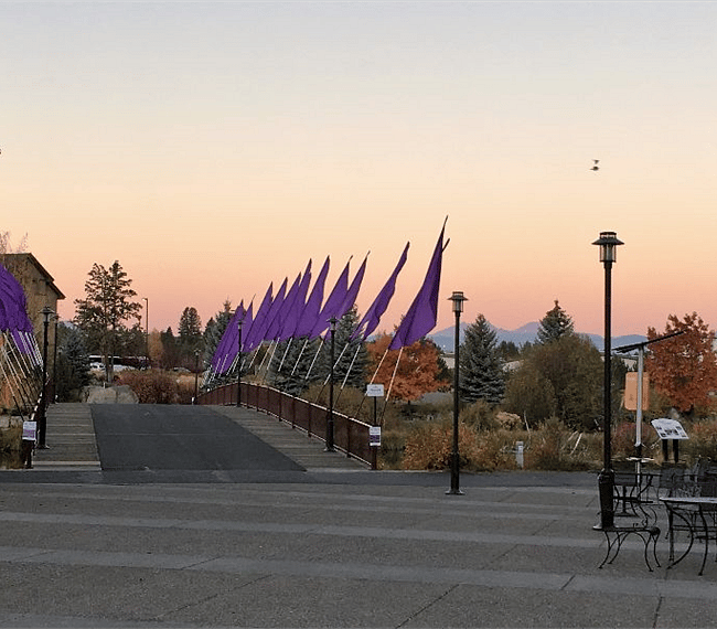 Bridge over the Deschutes river at the Old Mill. Walking and bike paths go for several miles along the river