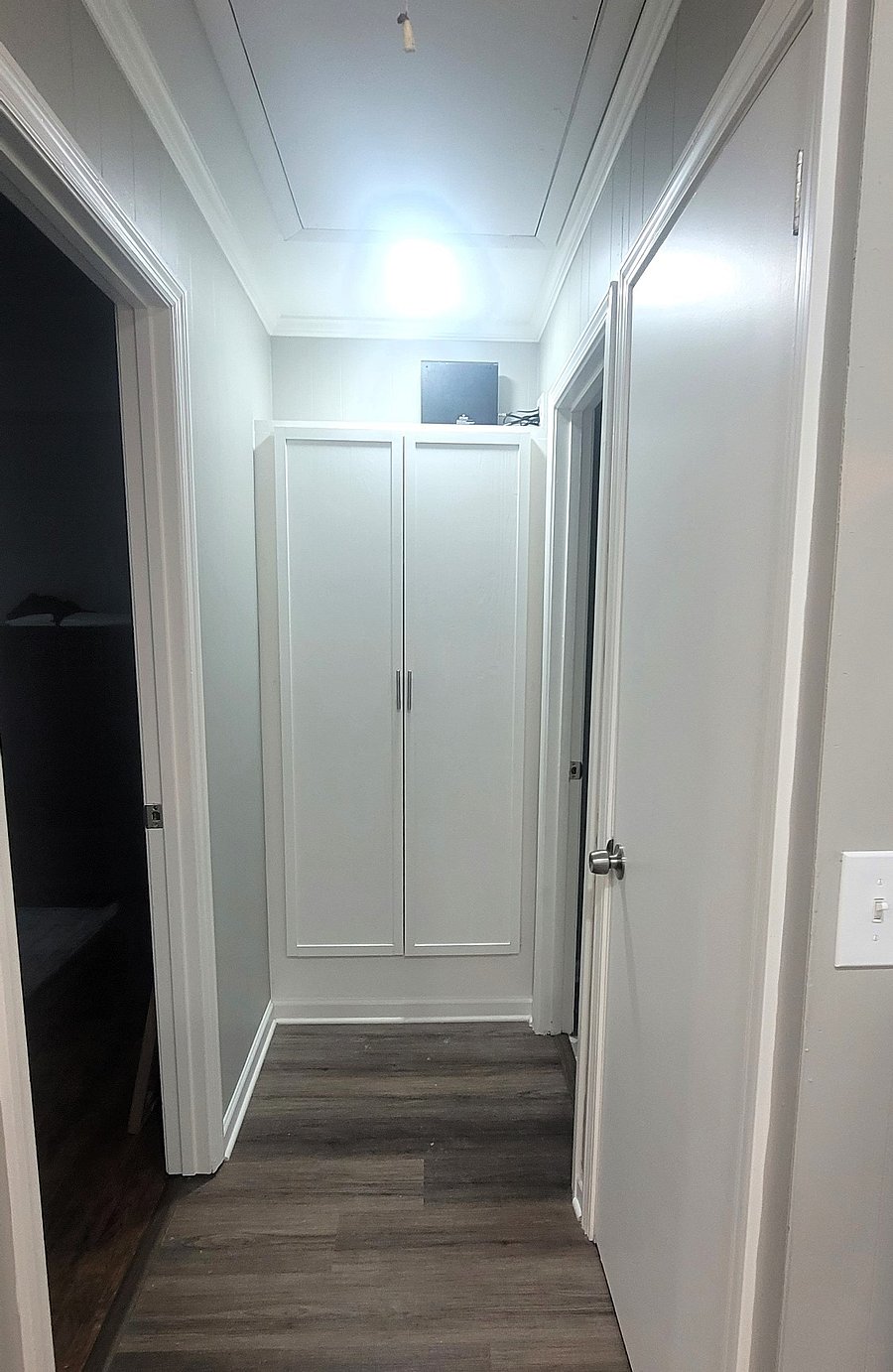 Storage closet at the end of the hall. 