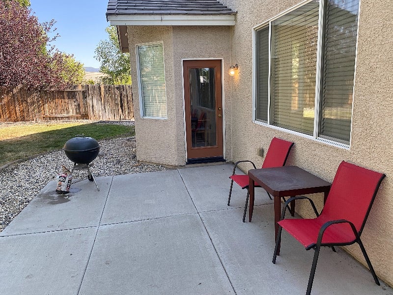 The private backyard is a great place to relax in the shade and enjoy the fresh air on a peaceful afternoon or evening.