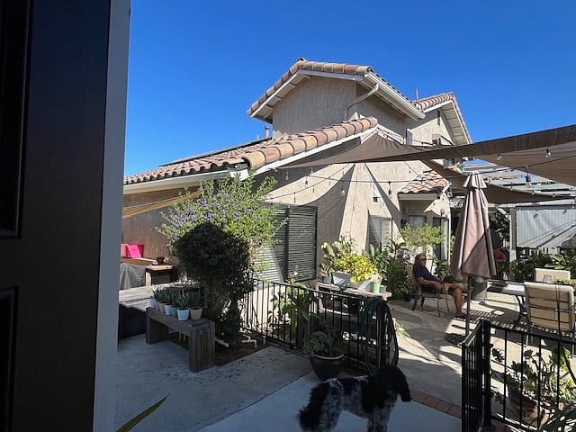 View of main house from casita front door