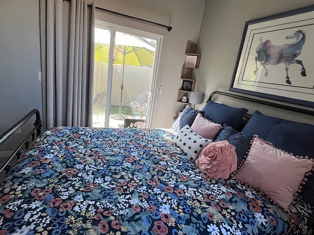 Bedroom with sliding door