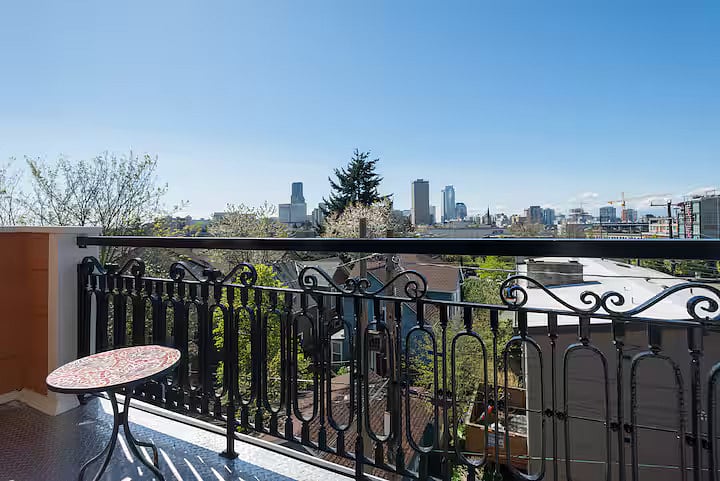 Balcony looking west towards downtown Seattle.